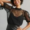 Budget ???? By Anthropologie Sheer Tulle Blouse BLACK ????