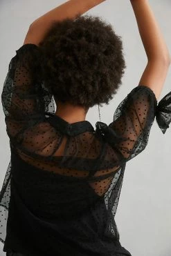 Budget 😍 By Anthropologie Sheer Tulle Blouse BLACK 🔔 -Pilcro shop unnamed file 595