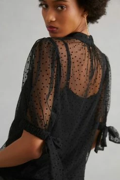 Budget 😍 By Anthropologie Sheer Tulle Blouse BLACK 🔔 -Pilcro shop unnamed file 597