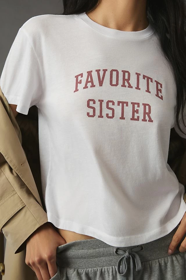 Favorite Daughter Favorite Sister Cropped Collegiate Tee Discount ✔️ Favorite Daughter Favorite Sister Cropped Collegiate Tee WHITE ⭐ -Pilcro shop unnamed file 60