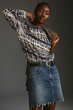 Budget 😉 Bella Dahl Lucy Raglan Shirred-Neck Blouse BLACK MOTIF 🛒