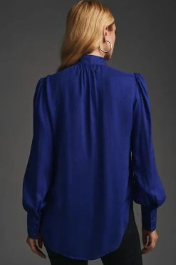 Buy 👏 Bella Dahl Tie-Neck Blouse DARK BLUE 🔔 -Pilcro shop unnamed file 632