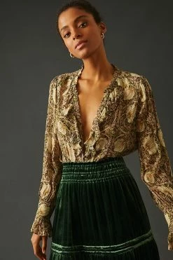 Hot Sale 🧨 Paige Arianne Silk Blouse NEUTRAL MOTIF 😀