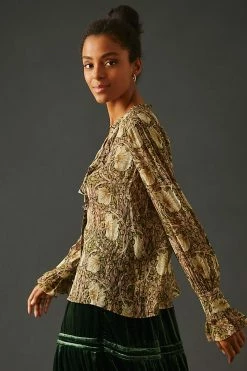 Hot Sale 🧨 Paige Arianne Silk Blouse NEUTRAL MOTIF 😀 -Pilcro shop unnamed file 637