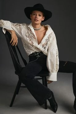 Buy 🔥 Forever That Girl Lace Cutwork Blouse WHITE 💯