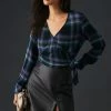 Budget 👍 Bella Dahl Plaid Wrap Top BLUE MOTIF 🛒