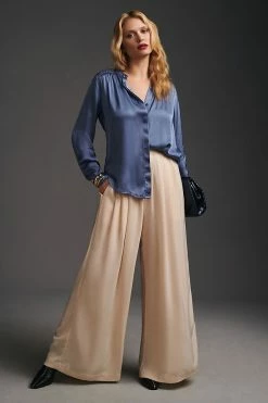 Cheap ⌛ Bella Dahl Smocked Satin Blouse SKY 🔔 -Pilcro shop unnamed file 656