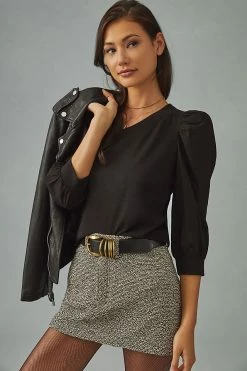 Best Sale 👍 Nation LTD Tori Puff-Sleeve Top BLACK 🥰