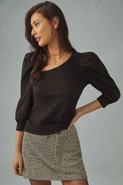 Best Sale 👍 Nation LTD Tori Puff-Sleeve Top BLACK 🥰 -Pilcro shop unnamed file 660