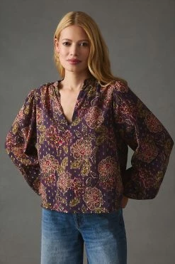 Budget 😍 The Odells Maria Top PURPLE MOTIF 🌟 -Pilcro shop unnamed file 667