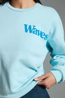 Outlet 🔥 MOTHER The Drop Square Sweatshirt BLUE ✔️ -Pilcro shop unnamed file 68