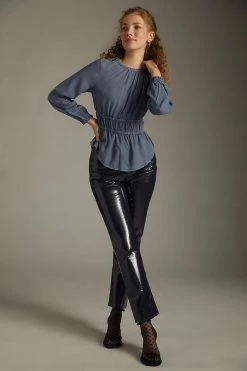 New ???? Bella Dahl Smocked Blouse BLUE ✨ -Pilcro shop unnamed file 682