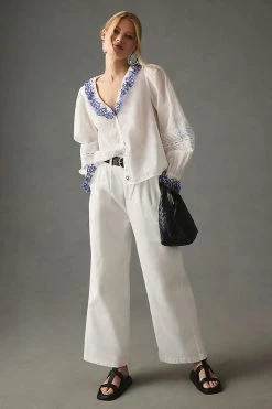 Promo ⭐ Scotch & Soda Embroidered 👕 Shirt WHITE 🥰