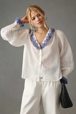Promo ⭐ Scotch & Soda Embroidered ???? Shirt WHITE ???? -Pilcro shop unnamed file 712