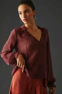 Discount ✨ Paige Brea Blouse RED MOTIF 🧨 -Pilcro shop unnamed file 735