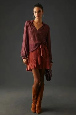 Discount ✨ Paige Brea Blouse RED MOTIF 🧨 -Pilcro shop unnamed file 736