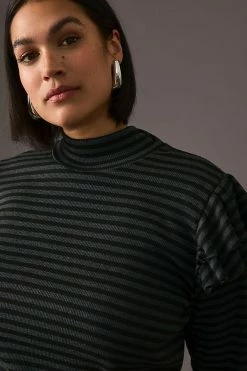 Top 10 ✔️ T.La Ruffled Turtleneck Top GREEN MOTIF 🔔 -Pilcro shop unnamed file 784