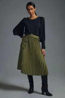 Best Pirce 🎁 By Anthropologie Silky Balloon-Sleeve Top BLACK ❤️ -Pilcro shop unnamed file 805