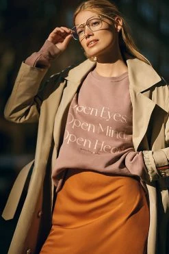 Best deal ✨ Spiritual Gangster Open Mind Lizzy Sweatshirt MAUVE ⭐ -Pilcro shop unnamed file 81