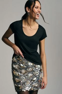 Coupon ???? By Anthropologie Silky Scoop Neck Tee BLACK ???? -Pilcro shop unnamed file 832