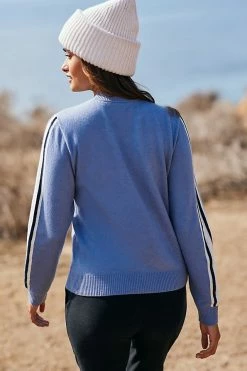 Best Pirce 🥰 Spiritual Gangster Live In Gratitude Classic Sweater IRIS BLUE ✔️ -Pilcro shop unnamed file 85