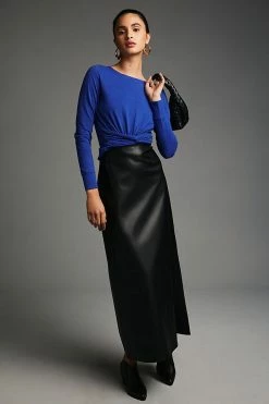 Coupon 🌟 Pilcro Long-Sleeve Twist Tee BLUE 😉