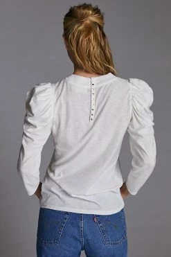 Coupon 🎉 Nation LTD Puff-Sleeved Mock Neck Top WHITE 💯 -Pilcro shop unnamed file 900