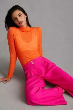 New 👍 Maeve Mesh Turtleneck ORANGE 🔔