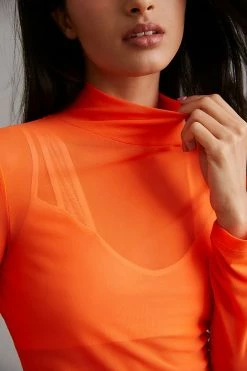 New 👍 Maeve Mesh Turtleneck ORANGE 🔔 -Pilcro shop unnamed file 924