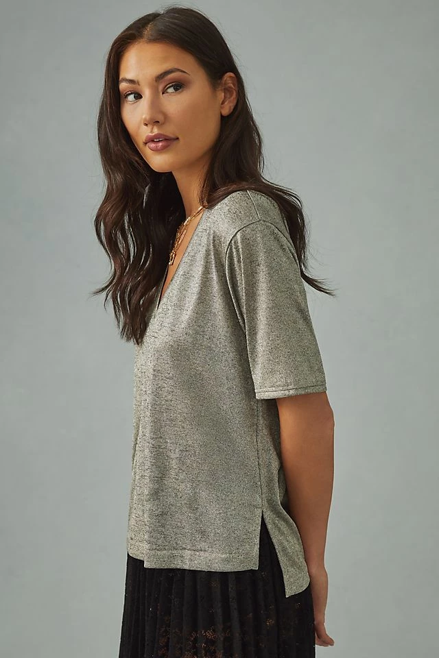 Brand new ๐ Pilcro Deep V-Neck Tee SILVER ๐ฏ 2 Brand new ๐ Pilcro Deep V-Neck Tee SILVER ๐ฏ - Image 2