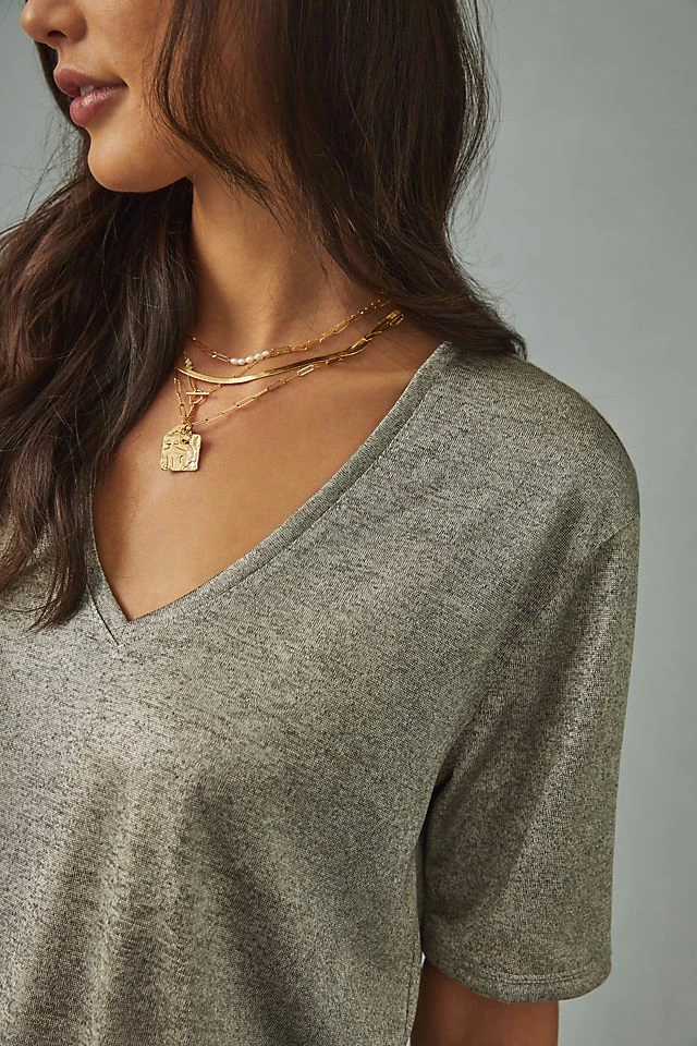 Brand new ๐ Pilcro Deep V-Neck Tee SILVER ๐ฏ 4 Brand new ๐ Pilcro Deep V-Neck Tee SILVER ๐ฏ - Image 4