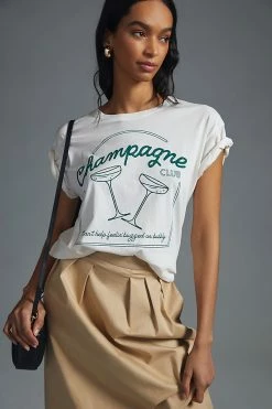 Best reviews of 🎁 Show Me Your Mumu Champagne Club Graphic Tee NEUTRAL MOTIF 👏