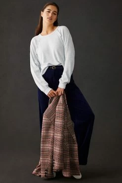 Best reviews of 😉 Pilcro Ruffled Raglan Thermal Top LIGHT GREY 🥰 -Pilcro shop unnamed file 958