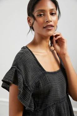 Wholesale ⭐ By Anthropologie Gauze Top BLACK 🔔 -Pilcro shop unnamed file 971