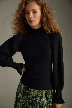 Top 10 🎁 Nation LTD Violet Long-Sleeve Top BLACK 👏 -Pilcro shop unnamed file 976