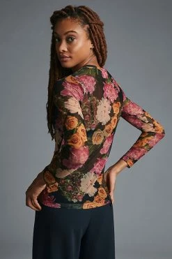 Outlet 😉 Porridge Kona Mock-Neck Top BLACK MOTIF ✨ -Pilcro shop unnamed file 989