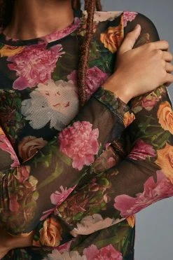 Outlet 😉 Porridge Kona Mock-Neck Top BLACK MOTIF ✨ -Pilcro shop unnamed file 990