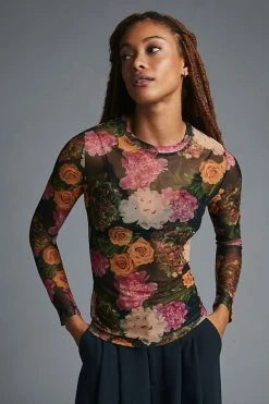 Outlet 😉 Porridge Kona Mock-Neck Top BLACK MOTIF ✨ -Pilcro shop unnamed file 991